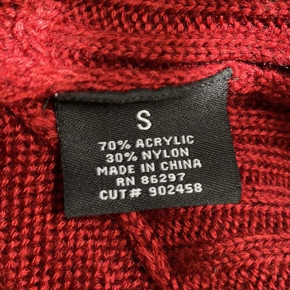 Vertigo Red Dolman Fuzzy Knit Cocoon Cardigan - Picture 12 of 12